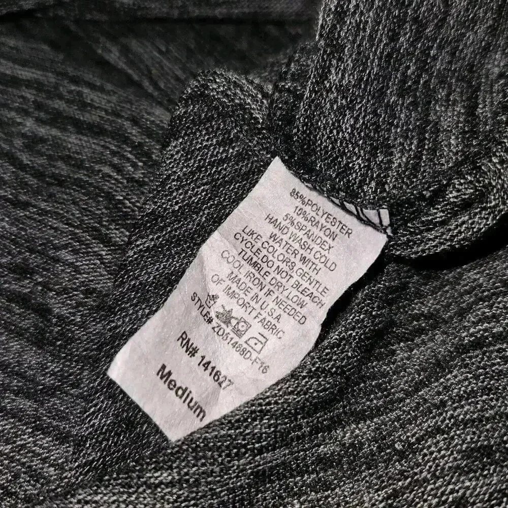 Altar'd State Size Medium Black & Gray Boho Fringe Bell Sleeve Mini Dress - Picture 9 of 12